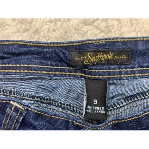 Southpole Size 9 Womens Jeans Capri Crop Distress Stretch Low Rise - Picture 2 of 3